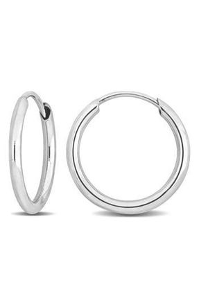 Delmar 14K White Gold 13mm Hoop Earrings at Nordstrom Rack