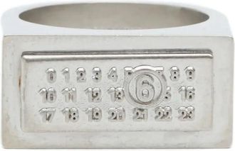Maison Margiela Anello con motivo numeri - Argento