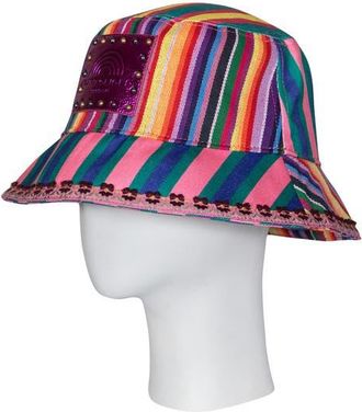 Kurt Geiger Southbank Mix Stripe Bucket Hat in Dark Rainbow at Nordstrom