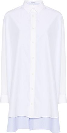 Loewe layered poplin shirt dress - women - Silk/Cotton - 34 - White