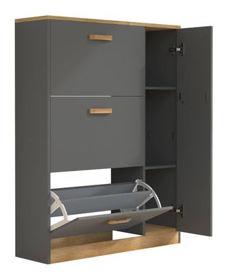 VCM Shoe cabinet Shoe tipper Cabinet Halom L in Dark Grey