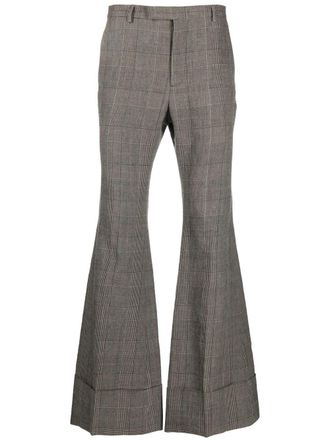 Gucci houndstooth tailored trousers - men - Wool/Linen/Flax - 48 - Grey