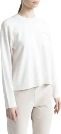 PESERICO Ronde hals knitwear - Dames - Ronde hals truien - Wit - M - Wol - Truien & Vesten