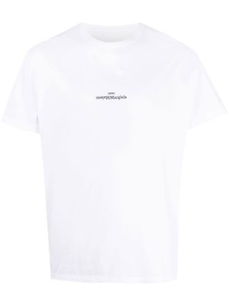 Maison Margiela Distorted Logo Cotton T Shirt