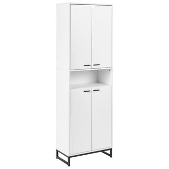 Beliani Zapatero Con 8 Estantes Y Compartimentos Mueble Almacenaje Entrada Blanco Matane