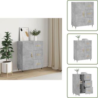 vidaXL The Living Store Credenza Grigio Cemento 69,5x34x90 cm in Legno Multistrato - Credenza grigio cemento