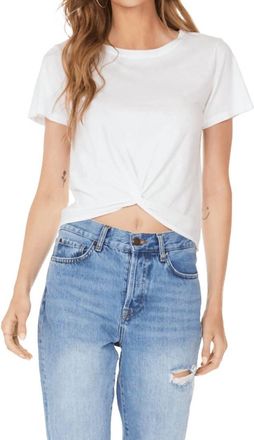 bobi Knot Hem Crewneck Tee In White