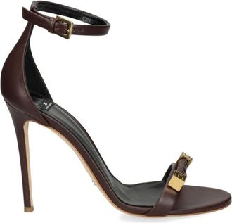 Elisabetta Franchi Sandalen met hoge hak - Dames - Sandalen met hakken - Bruin - 39 EU - Leer - Schoenen