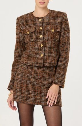 ASTR the Label Kyleigh Tweed Jacket in Rust Brown at Nordstrom, Size X-Small