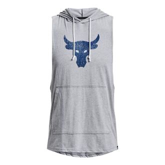 Under Armour Project Rock BSR Bull Sleeveless Hoodie Grey Blue 1376939-035
