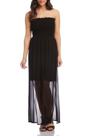 Karen Kane Strapless Smocked Maxi Dress in Black at Nordstrom Rack, Size X-Large
