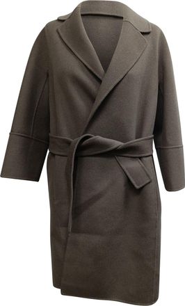 Max Mara S Max Mara Belted Coat in Brown Virgin Wool