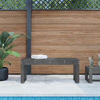 vidaXL Panca da Giardino Grigia 110x38x45 cm Legno Massello di Pino - Vidaxl