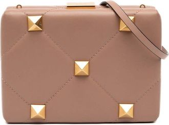 Valentino Pre-owned Valentino Calfskin Roman Stud Box Clutch on Strap Ladies ZAD6ZDSBL7YY3FZT