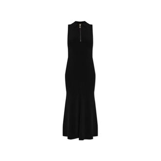 Victoria Beckham Mira Midi Jurk - Dames - Casual kleedjes - Zwart - M - Nylon - Kleedjes