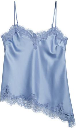 Open Edit Lace Trim Satin Camisole in Blue Umbra at Nordstrom, Size Xx-Small