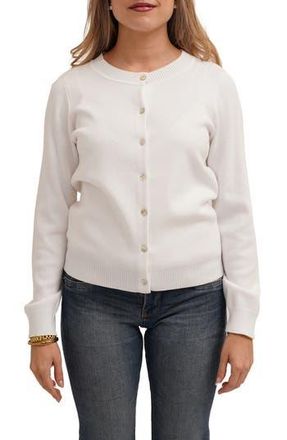 Cyrus Crewneck Cardigan in White at Nordstrom Rack, Size X-Large