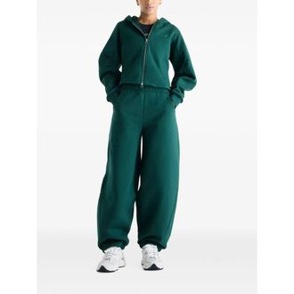 New Balance Wide-Leg Cotton Blend Track Pants - Green