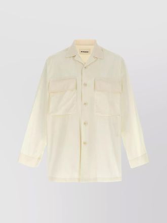 Jil Sander cotton logo embroidery shirt