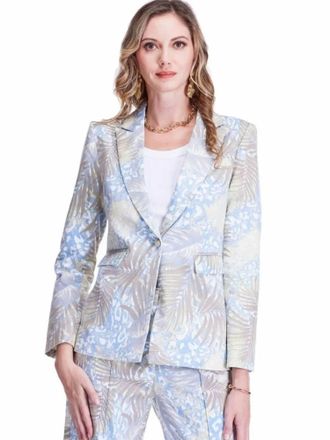 Jade Yoga Button Blazer Tailored Jacket In Desert Palm