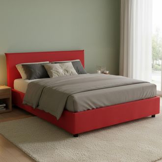 Dmora Dmora - Cama Matrimonial Dambros, Cama Contenedor Con Revestimiento De Tela, 100% Made In Italy, Apertura Frontal, Adecuado Para Colch&oacute;n Cm 160x190, R