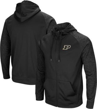 Colosseum Mens Colosseum Black Purdue Boilermakers Blackout 3.0 Tonal Raglan Full-Zip Hoodie at Nordstrom, Size Xx-Large