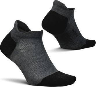 Feetures Elite Max Cushion No Show Tab Ankle Socks Sport Sock with Targeted Compression in Gray at Nordstrom, Size Medium
