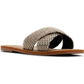 Roxy Andreya Raffia Slide Sandal in Other Black at Nordstrom, Size 10