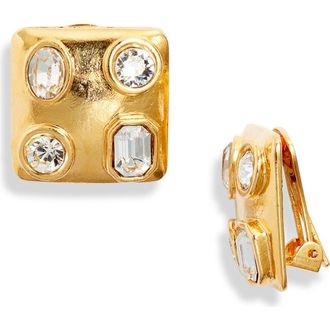 Kenneth Jay Lane Pav&eacute; Stud Earrings in Gold at Nordstrom