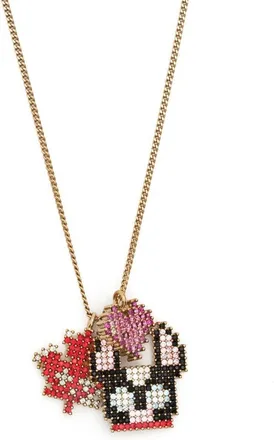 Dsquared2 Gaming rhinestone necklace - women - Crystal/Brass - OS - Gold