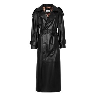 Philipp Plein Dames, Mantels, Zwart, Maat: L Leer