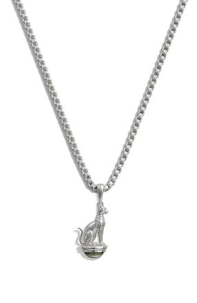 Awe Inspired Sacred Cat Cabochon Necklace in 925 Sterling Silver at Nordstrom