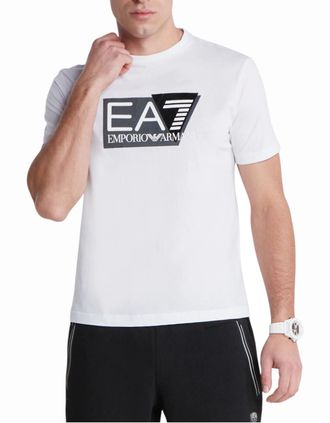 Armani Mens ARMANI EA7 3DPT81 Mens T Shirt Emporio Armani Short Sleeve Casual Cotton Tee Top - White - Size: 38