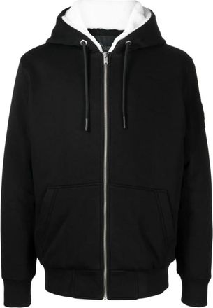 Moose Knuckles Zwarte Hoodie met Rits - Heren - Vesten met rits - Zwart - XL - Katoen - Hoodies & sweatvesten