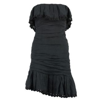 Isabel Marant Short Dresses, female, Black, M, Oxani Off-the-Shoulder Dress