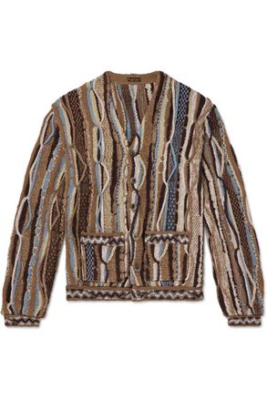 KAPITAL Gaudy Intarsia Bouclé Cardigan