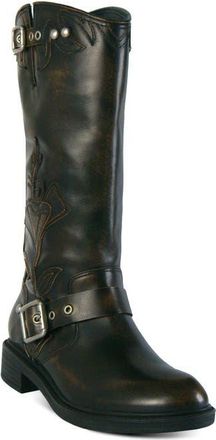 Ash Flax Moto Boot in Black Distressed at Nordstrom, Size 37