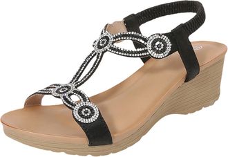 Generic Orthopedic Sandals Women Wedge For Comfortable Fashion Sandal Shoes Summers Dress Beach for (Black, 4)