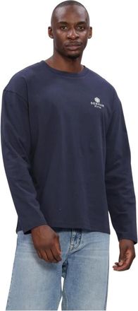 Denham Tsubaki - Heren - Longsleeves - Blauw - XL - Katoen - Tops