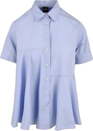 Aspesi Celeste Damesblouse - Dames - Overhemden - Blauw - L - Katoen - Overhemden