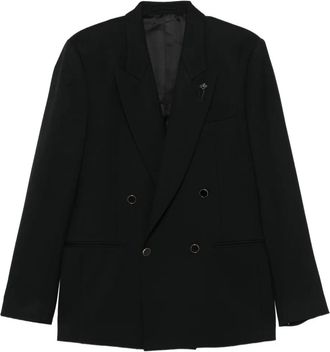 Lardini double-breasted jacket - Black