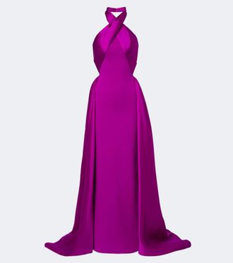 Solace London Vestido de fiesta Rumi de crep&eacute; con sat&eacute;n