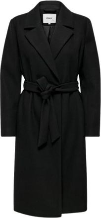 Only Life Wrap Coat - Dames - Jas met riem - Zwart - L - Polyester - Jassen