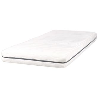 Beliani Colch&oacute;n De Espuma Viscoel&aacute;stica Con Funda Extra&iacute;ble Blanca Y Gris 90 X 200 Cm Jolly