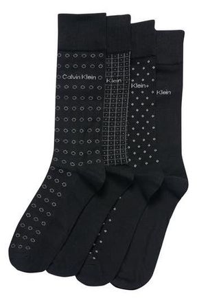 Calvin Klein Assorted 4-Pack Dress Socks in Black at Nordstrom Rack
