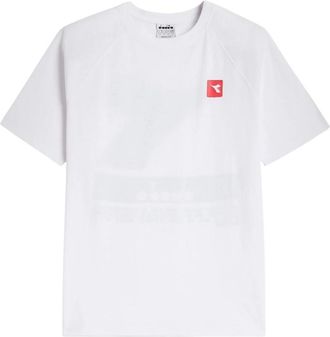 Diadora Urbanity Katoen Wit T-Shirt - Heren - T-shirts - Wit - XL - Katoen - Tops