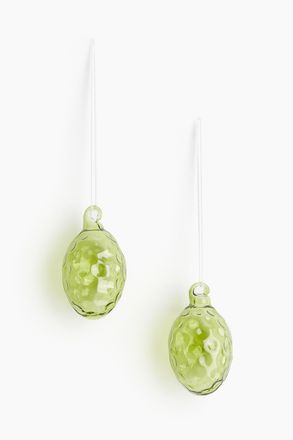 H&M 2er-Pack Osterdekorationen aus Glas - Limegr&uuml;n