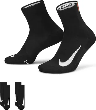 Nike Unisex Court Multiplier Max Tennis Ankle Socks (2 Pairs) in Black | CU1309-010
