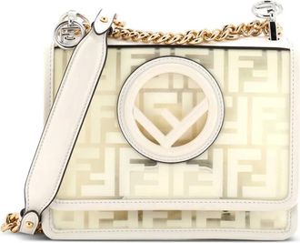 Fendi Kan I F Zucca PU Small shoulder bag - Beige