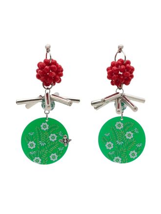 Amir Slama charm-appliqu&eacute; drop earrings - Green